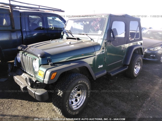 1J4FA29P41P364394 - 2001 JEEP WRANGLER / TJ SE GREEN photo 2