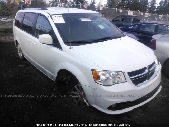 2C4RDGCG0JR265196 - 2018 DODGE GRAND CARAVAN SXT WHITE photo 1