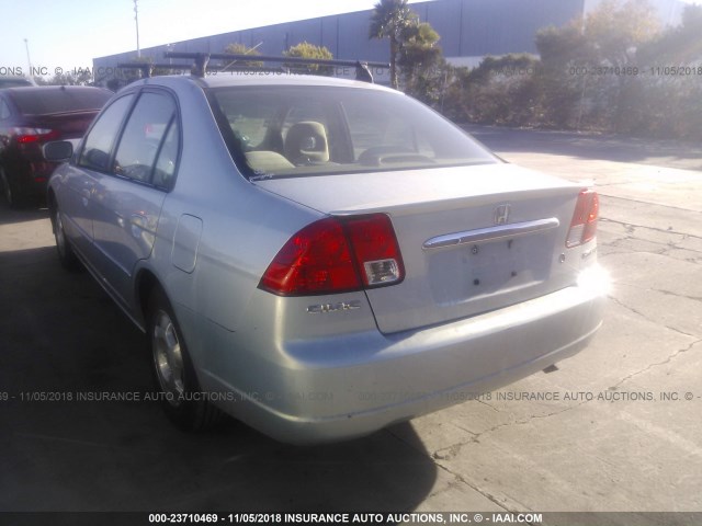 JHMES96613S023147 - 2003 HONDA CIVIC HYBRID Light Blue photo 3