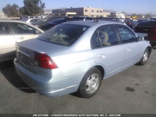 JHMES96613S023147 - 2003 HONDA CIVIC HYBRID Light Blue photo 4