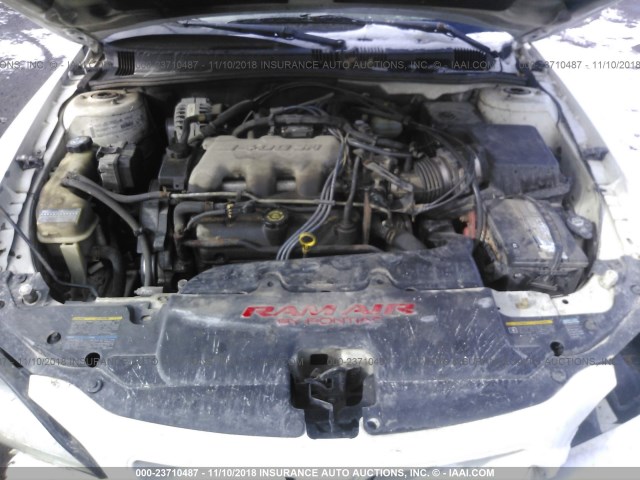 1G2NW52E32M580970 - 2002 PONTIAC GRAND AM GT WHITE photo 10