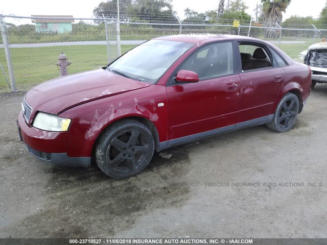 WAULC68E63A293552 - 2003 AUDI A4 1.8T QUATTRO RED photo 2