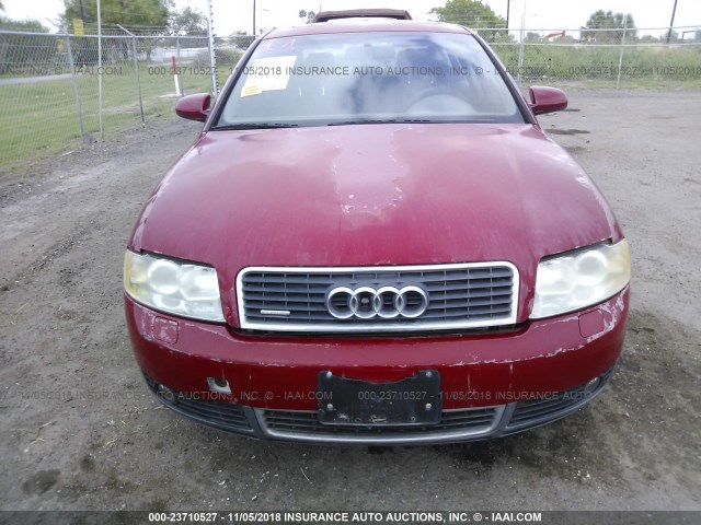 WAULC68E63A293552 - 2003 AUDI A4 1.8T QUATTRO RED photo 6