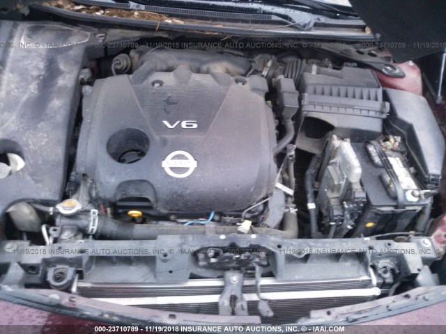 1N4AA5AP6AC808188 - 2010 NISSAN MAXIMA S/SV MAROON photo 10