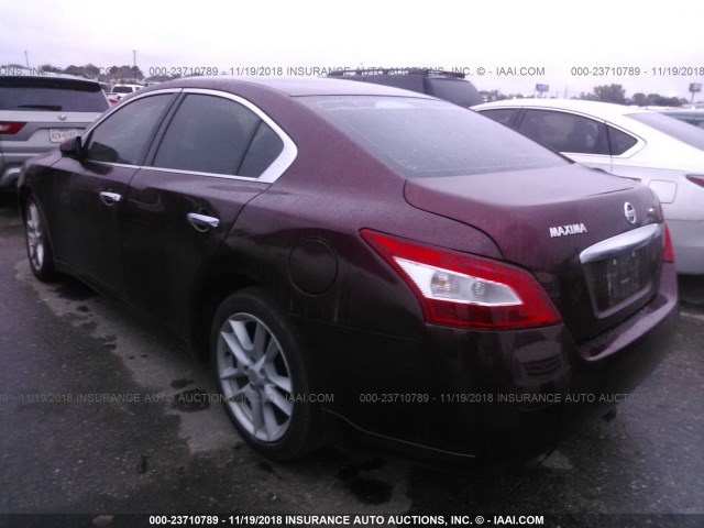 1N4AA5AP6AC808188 - 2010 NISSAN MAXIMA S/SV MAROON photo 3