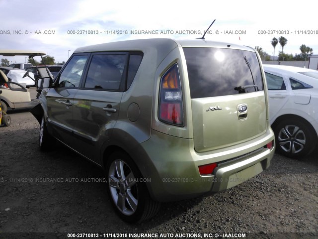 KNDJT2A27B7248876 - 2011 KIA SOUL +/!/SPORT GREEN photo 3