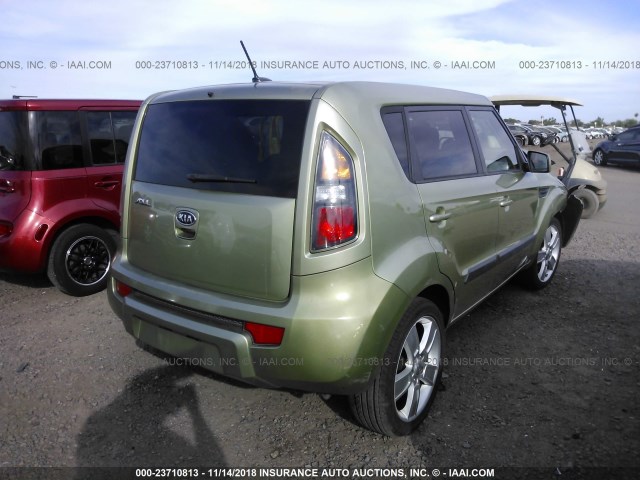 KNDJT2A27B7248876 - 2011 KIA SOUL +/!/SPORT GREEN photo 4