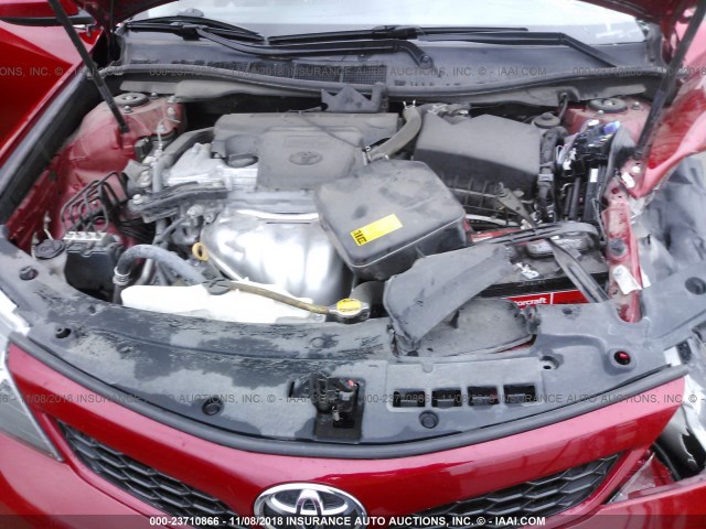 4T1BF1FK3CU625703 - 2012 TOYOTA CAMRY SE/LE/XLE 红色 照片 10