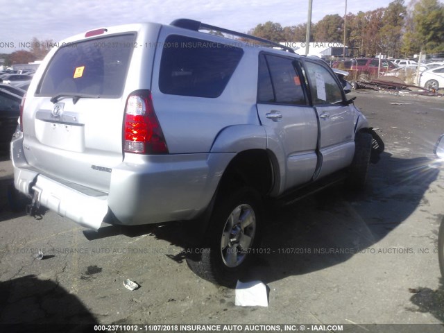 JTEBU14RX8K021381 - 2008 TOYOTA 4RUNNER SR5/SPORT SILVER photo 4