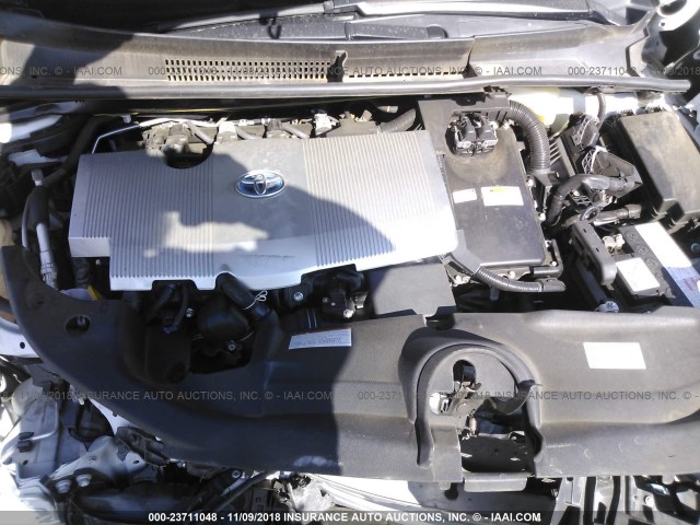 JTDKBRFU4G3515190 - 2016 TOYOTA PRIUS WHITE photo 10