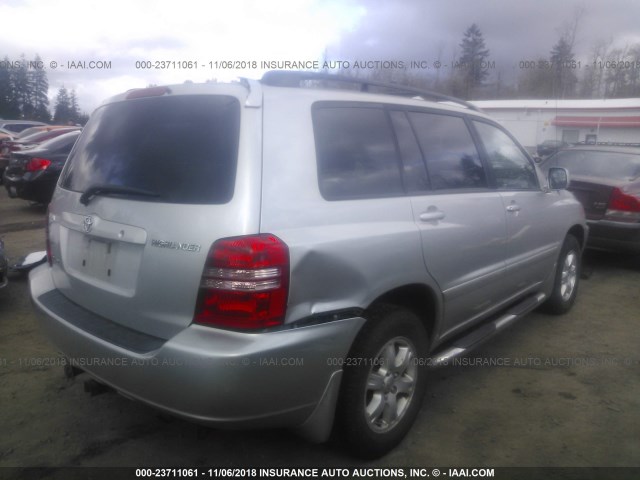 JTEHF21A020055485 - 2002 TOYOTA HIGHLANDER LIMITED SILVER photo 4