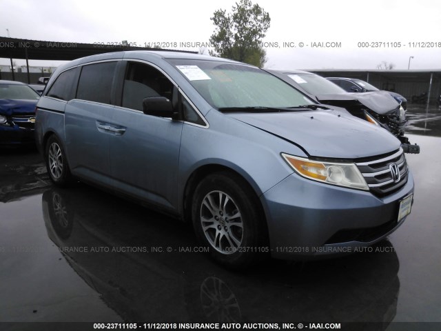 5FNRL5H67BB053996 - 2011 HONDA ODYSSEY EXL BLUE photo 1