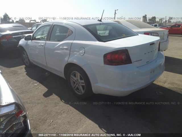 1B3BD1FB9BN609624 - 2011 DODGE AVENGER MAINSTREET WHITE photo 3