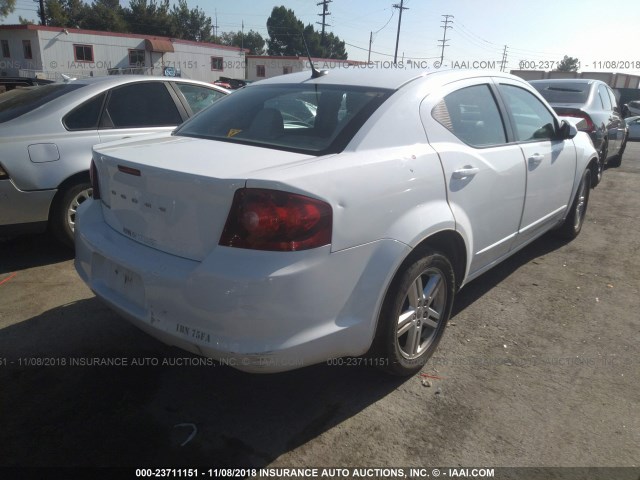 1B3BD1FB9BN609624 - 2011 DODGE AVENGER MAINSTREET WHITE photo 4