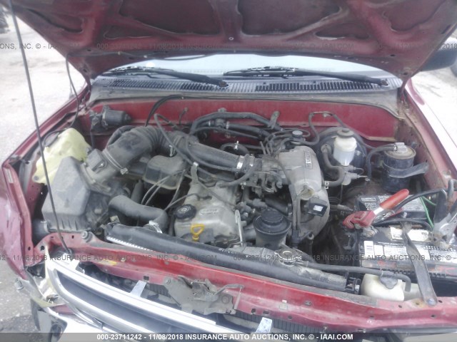 4TANL42NXVZ328666 - 1997 TOYOTA TACOMA RED photo 10