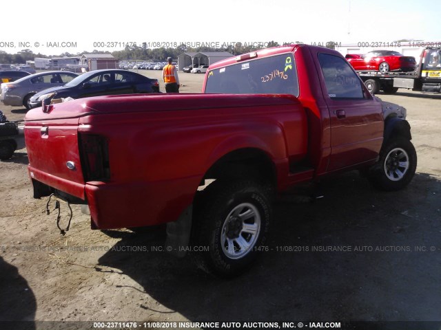 1FTYR10C8YPB95177 - 2000 FORD RANGER RED photo 4