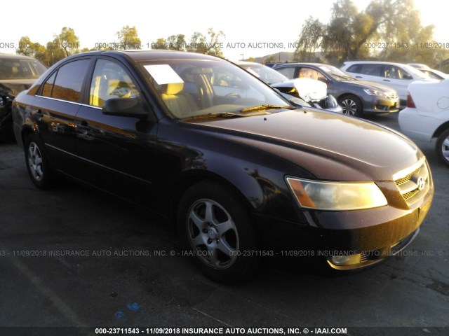 5NPEU46F36H071590 - 2006 HYUNDAI SONATA GLS/LX BURGUNDY photo 1