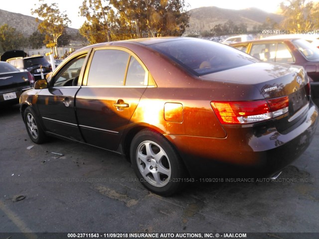 5NPEU46F36H071590 - 2006 HYUNDAI SONATA GLS/LX BURGUNDY photo 3