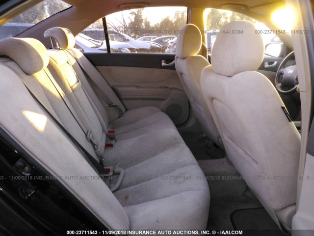 5NPEU46F36H071590 - 2006 HYUNDAI SONATA GLS/LX BURGUNDY photo 8