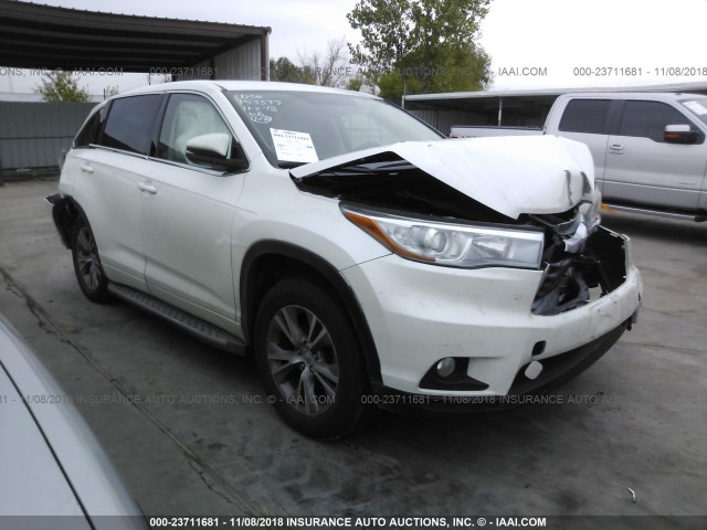 5TDZKRFH5FS060400 - 2015 TOYOTA HIGHLANDER LE/LE PLUS WHITE photo 1