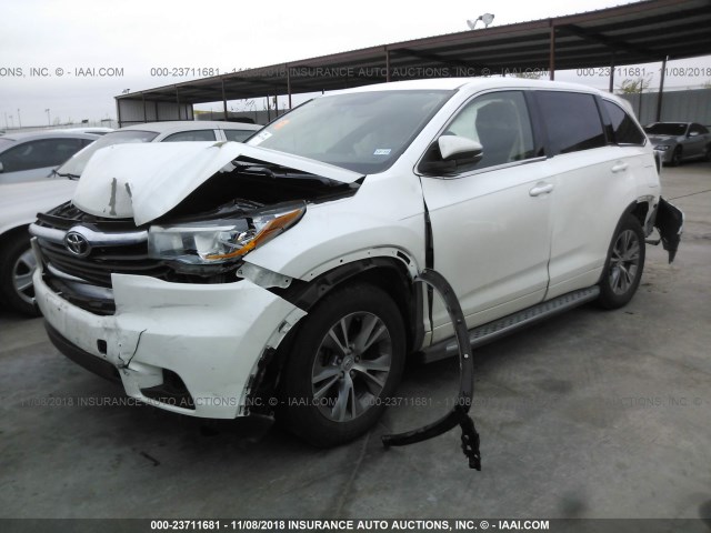 5TDZKRFH5FS060400 - 2015 TOYOTA HIGHLANDER LE/LE PLUS WHITE photo 2