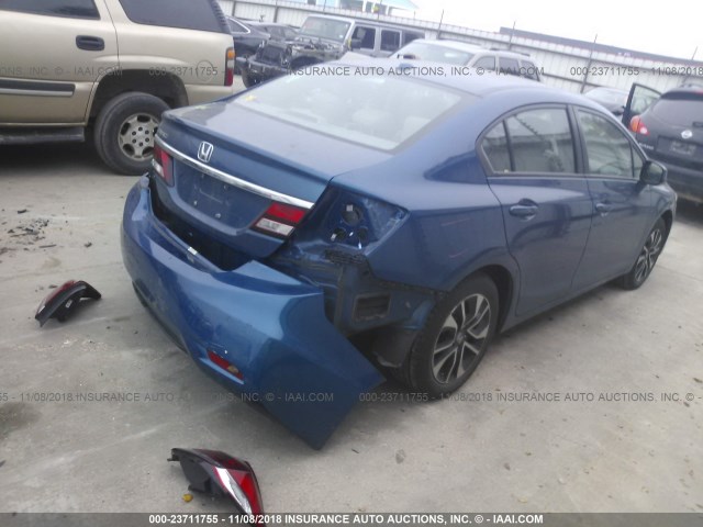 19XFB2F96DE052428 - 2013 HONDA CIVIC EXL BLUE photo 4