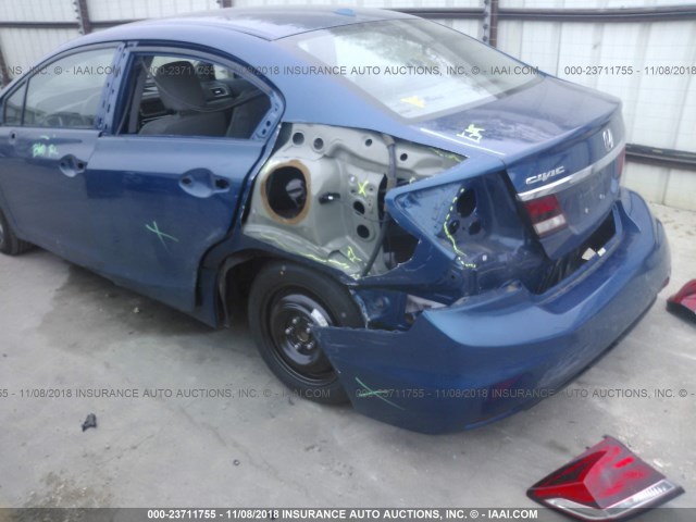 19XFB2F96DE052428 - 2013 HONDA CIVIC EXL BLUE photo 6