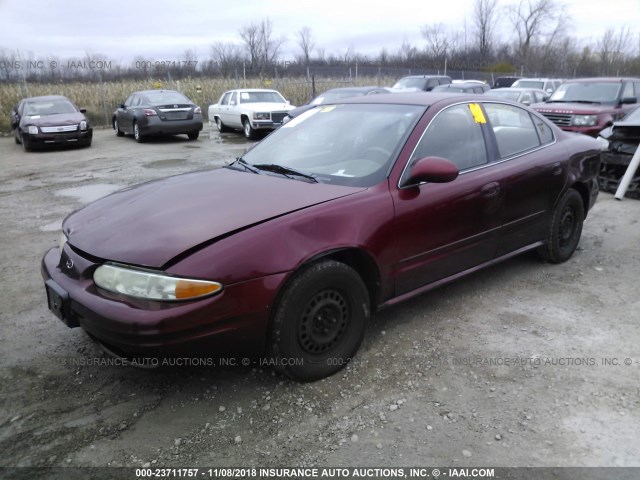 1G3NL52T71C220446 - 2001 OLDSMOBILE ALERO GL MAROON photo 2