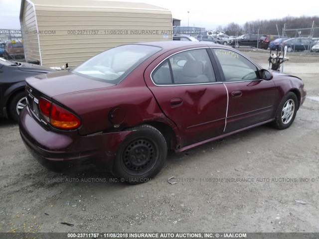 1G3NL52T71C220446 - 2001 OLDSMOBILE ALERO GL MAROON photo 4