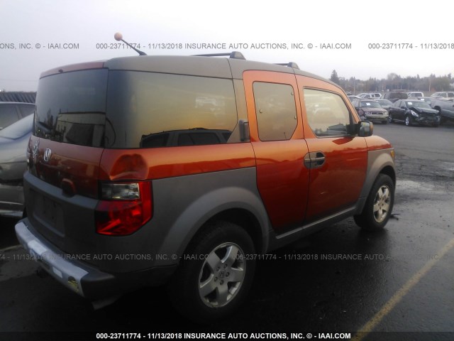 5J6YH28544L012786 - 2004 HONDA ELEMENT EX ORANGE photo 4