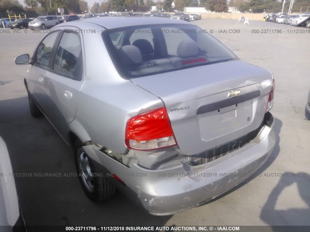 KL1TD56656B651526 - 2006 CHEVROLET AVEO LS SILVER photo 3