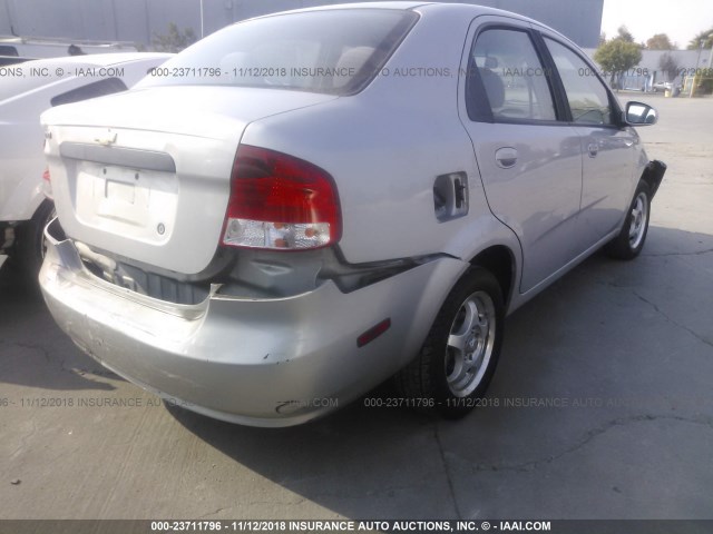 KL1TD56656B651526 - 2006 CHEVROLET AVEO LS SILVER photo 4