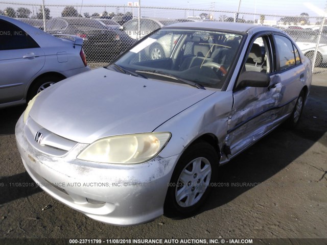 1HGES16334L006095 - 2004 HONDA CIVIC DX VP SILVER photo 2