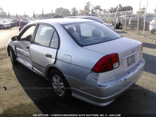 1HGES16334L006095 - 2004 HONDA CIVIC DX VP SILVER photo 3