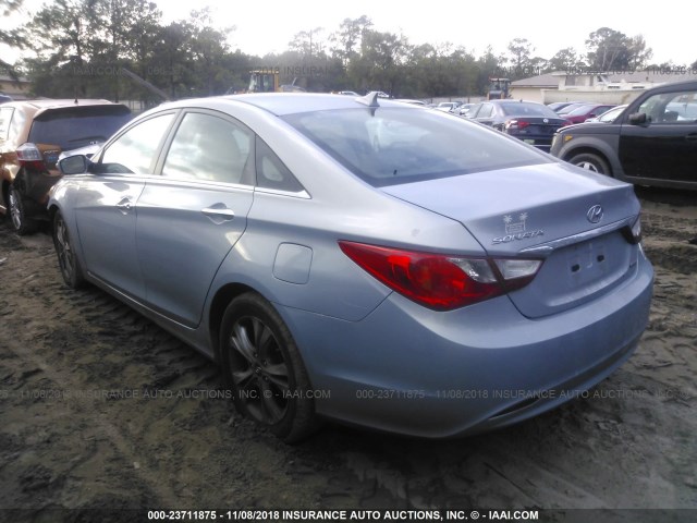 5NPEC4AC4BH120242 - 2011 HYUNDAI SONATA SE/LIMITED Light Blue photo 3