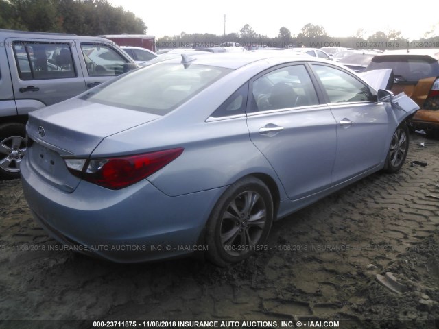 5NPEC4AC4BH120242 - 2011 HYUNDAI SONATA SE/LIMITED Light Blue photo 4