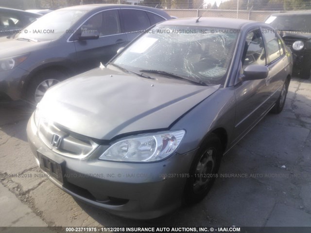 JHMES966X4S015615 - 2004 HONDA CIVIC HYBRID GRAY photo 2