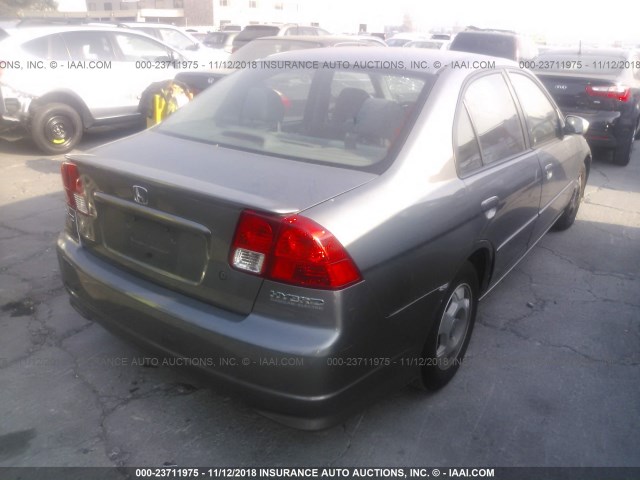 JHMES966X4S015615 - 2004 HONDA CIVIC HYBRID GRAY photo 4