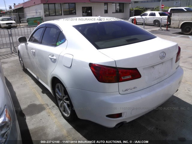 JTHBK262672029071 - 2007 LEXUS IS 250 WHITE photo 3