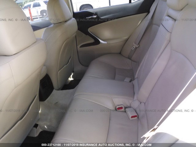 JTHBK262672029071 - 2007 LEXUS IS 250 WHITE photo 8