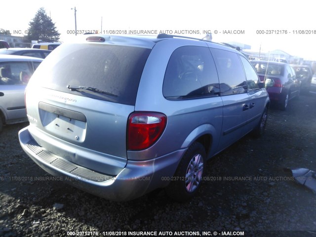 1D4GP24R35B206572 - 2005 DODGE GRAND CARAVAN SE BLUE photo 4