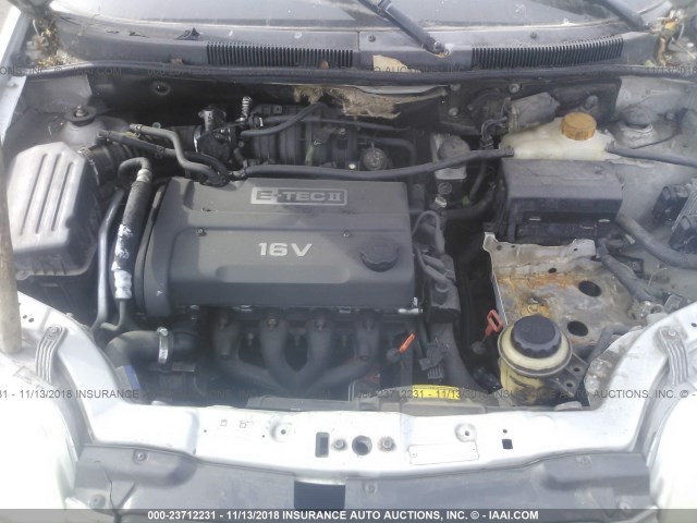 KL1TD52635B391664 - 2005 CHEVROLET AVEO LS GRAY photo 10