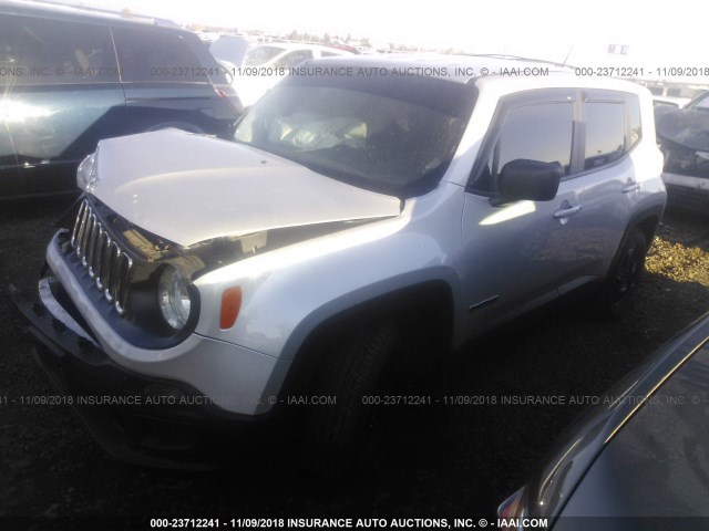 ZACCJAAB6HPF59347 - 2017 JEEP RENEGADE SPORT SILVER photo 2