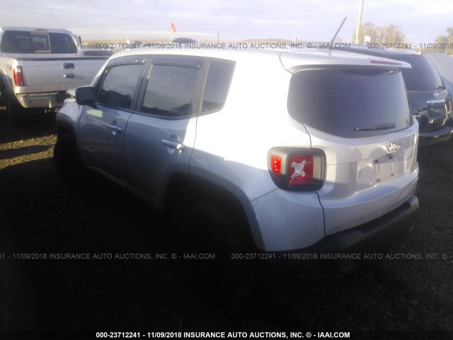 ZACCJAAB6HPF59347 - 2017 JEEP RENEGADE SPORT SILVER photo 3