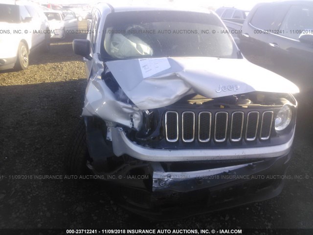 ZACCJAAB6HPF59347 - 2017 JEEP RENEGADE SPORT SILVER photo 6