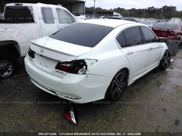 1HGCR2F59GA035255 - 2016 HONDA ACCORD SPORT WHITE photo 4