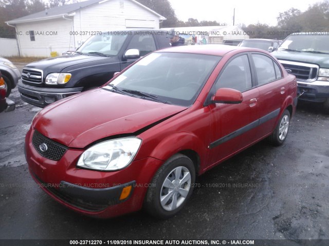 KNADE123X76200341 - 2007 KIA RIO LX/SX RED photo 2