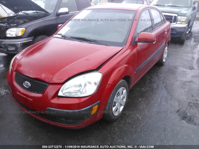 KNADE123X76200341 - 2007 KIA RIO LX/SX RED photo 6