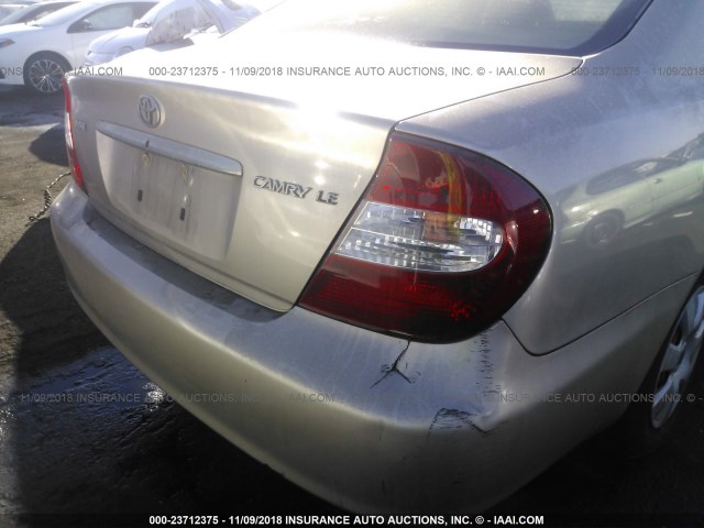 4T1BE32K53U171751 - 2003 TOYOTA CAMRY LE/XLE/SE GOLD photo 6