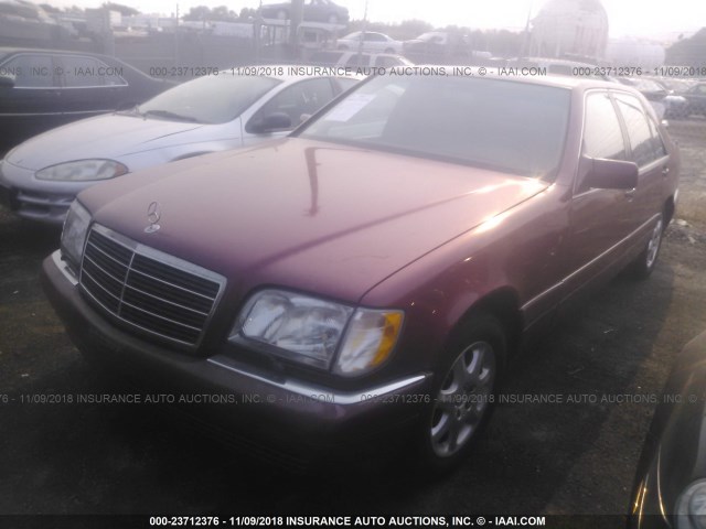 WDBGA33EXSA270465 - 1995 MERCEDES-BENZ S 320 BURGUNDY photo 2